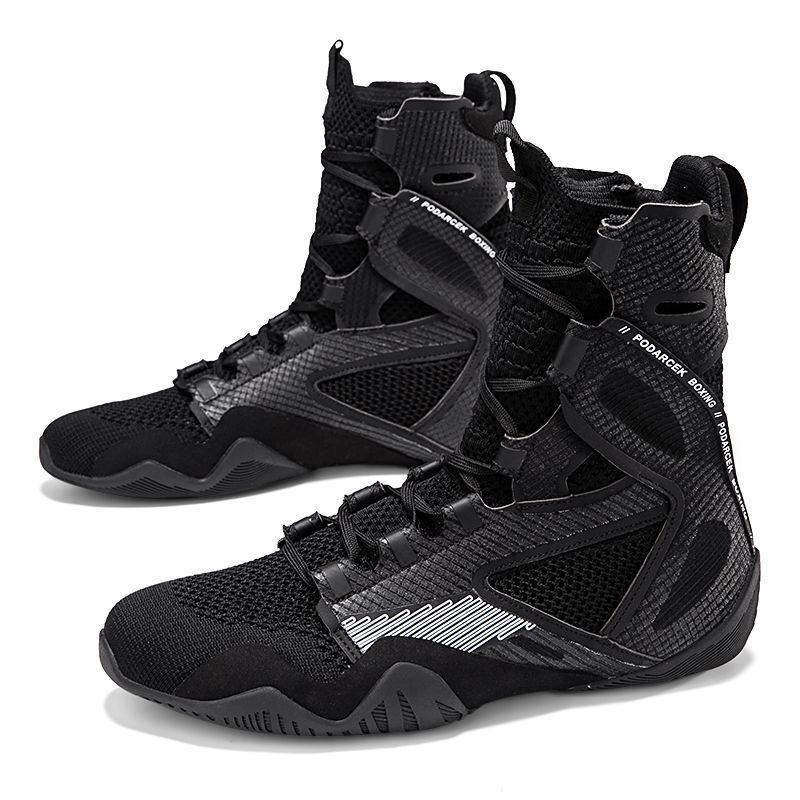 Men Shoes White Colour - Professional Wrestling Boots Men Black White
