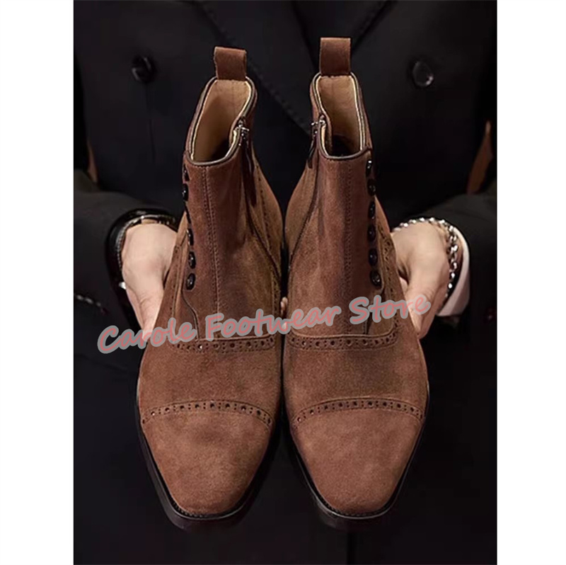 Men'S Shoes Brogues - British Style Carving Genuine Leather Men's