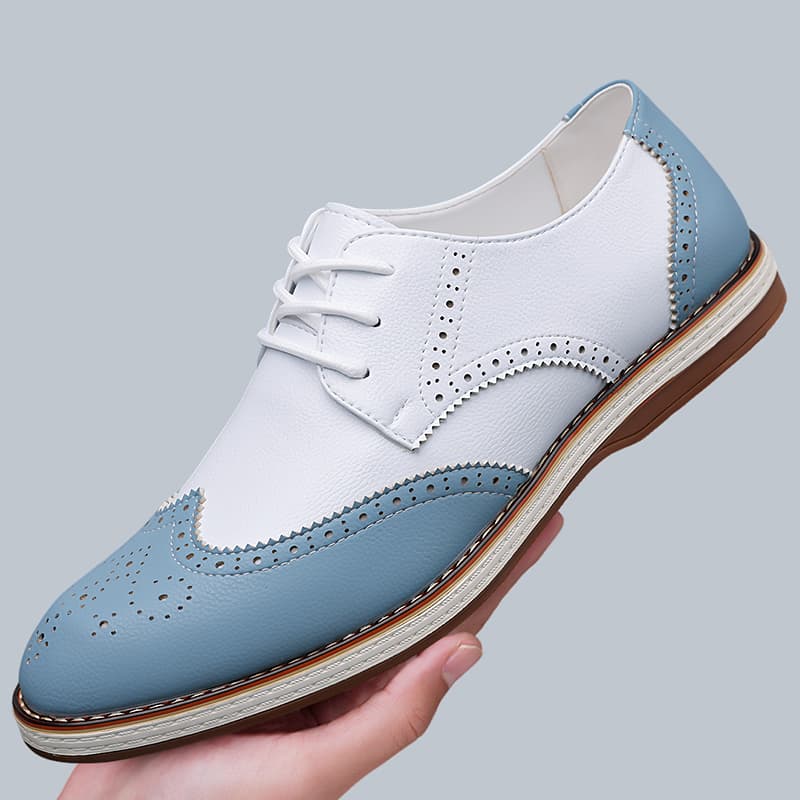 Mens White Blue Two Tone Brogu - Men'S Shoes Brogues recension och pris