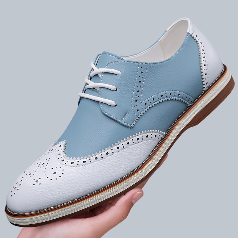 Mens White Blue Two Tone Brogu - Men'S Shoes Brogues recension och pris