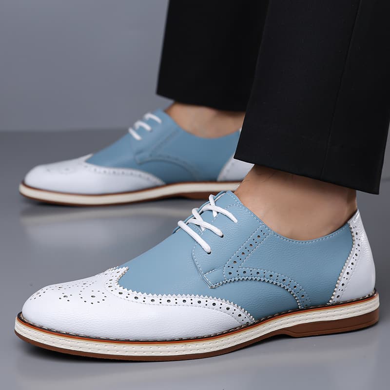 Mens White Blue Two Tone Brogu - Men'S Shoes Brogues recension och pris