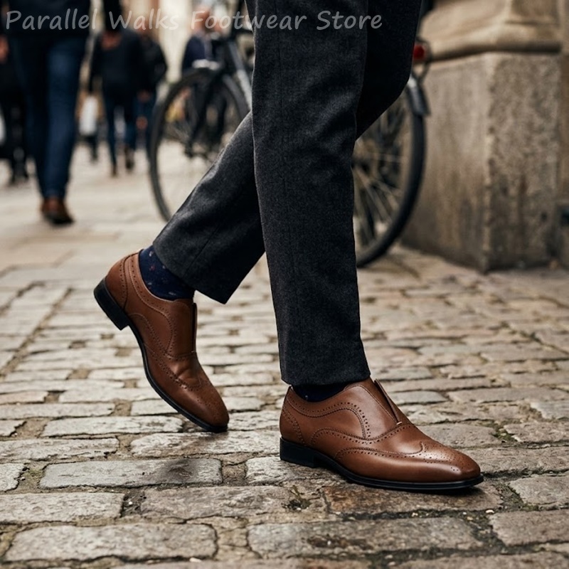 Mens Brown Leather Brogue Shoe - Men'S Shoes Brogues recension och pris