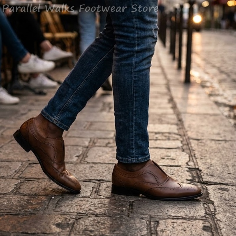 Mens Brown Leather Brogue Shoe - Men'S Shoes Brogues recension och pris