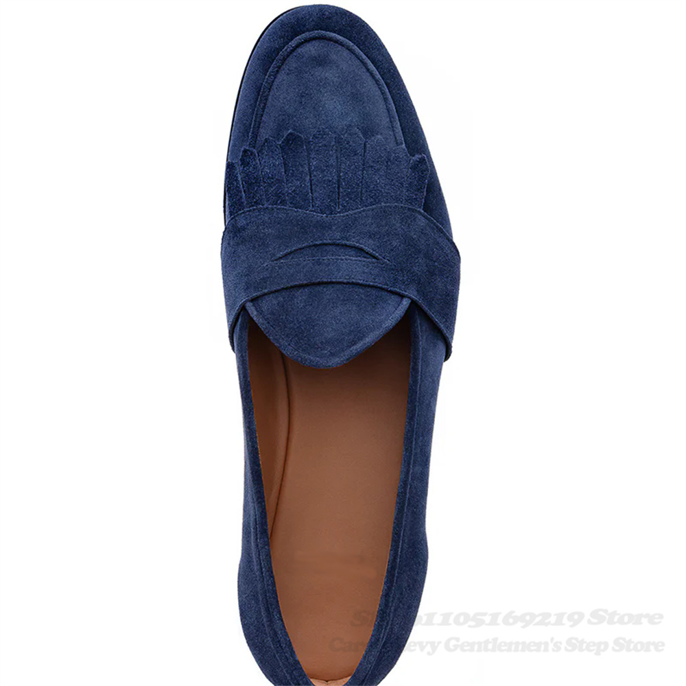 Navy Blue Suede Loafers Men Ro - Men Shoes Elegant recension och pris