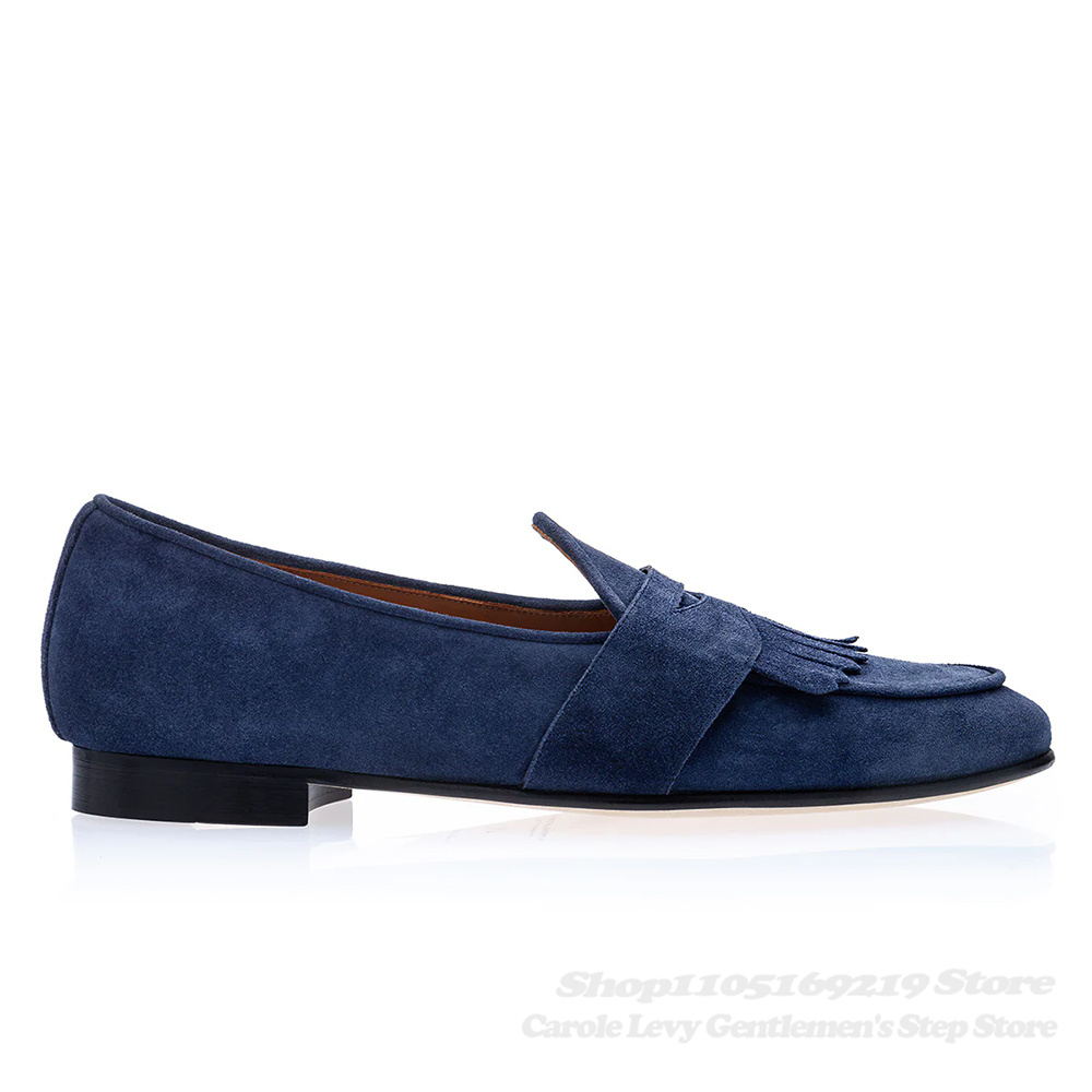 Navy Blue Suede Loafers Men Ro - Men Shoes Elegant recension och pris