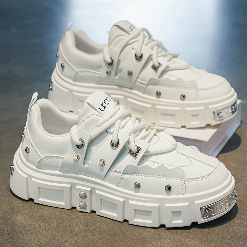 Punk Studded Thick-Soled Men's - Men Shoes White Colour recension och pris