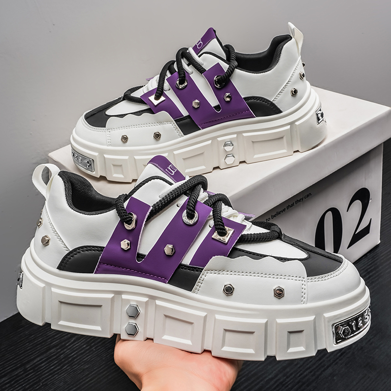 Punk Studded Thick-Soled Men's - Men Shoes White Colour recension och pris