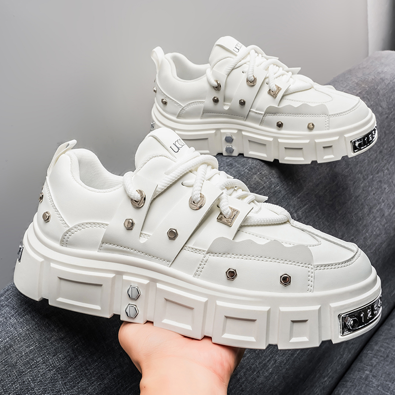 Punk Studded Thick-Soled Men's - Men Shoes White Colour recension och pris